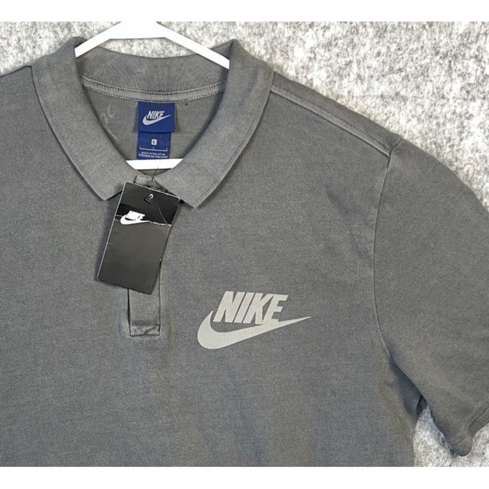 Nike Men's Sportswear Gray Washed Polo‎ (886491-010) Size Large - NWT - Picture 4 of 8